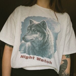 Vintage single stitch Night Watch wolf Graphic Tee